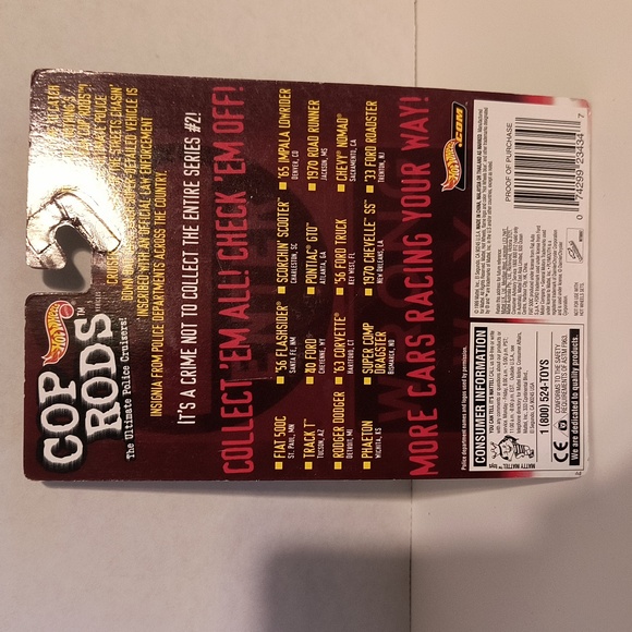 D7  Hot Wheels Track T Cop Rods 1999 - Picture 3 of 3